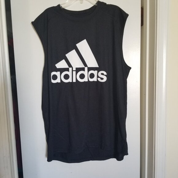 Adidas Men Black Climalite  Big Logo Sleeveless Tank Top size M   NWT - Picture 1 of 6